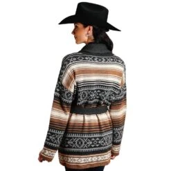 Women's Stetson Brown Serape Cardigan Sweater -Deals Cowgirl Kit Store 11 027 0539 6035 03