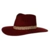 Women's M+F Burgundy With Leopard Band Fashion Hat -Deals Cowgirl Kit Store 131471 default l