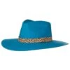 Women's M+F Turquoise With Leopard Band Fashion Hat -Deals Cowgirl Kit Store 131481 default l