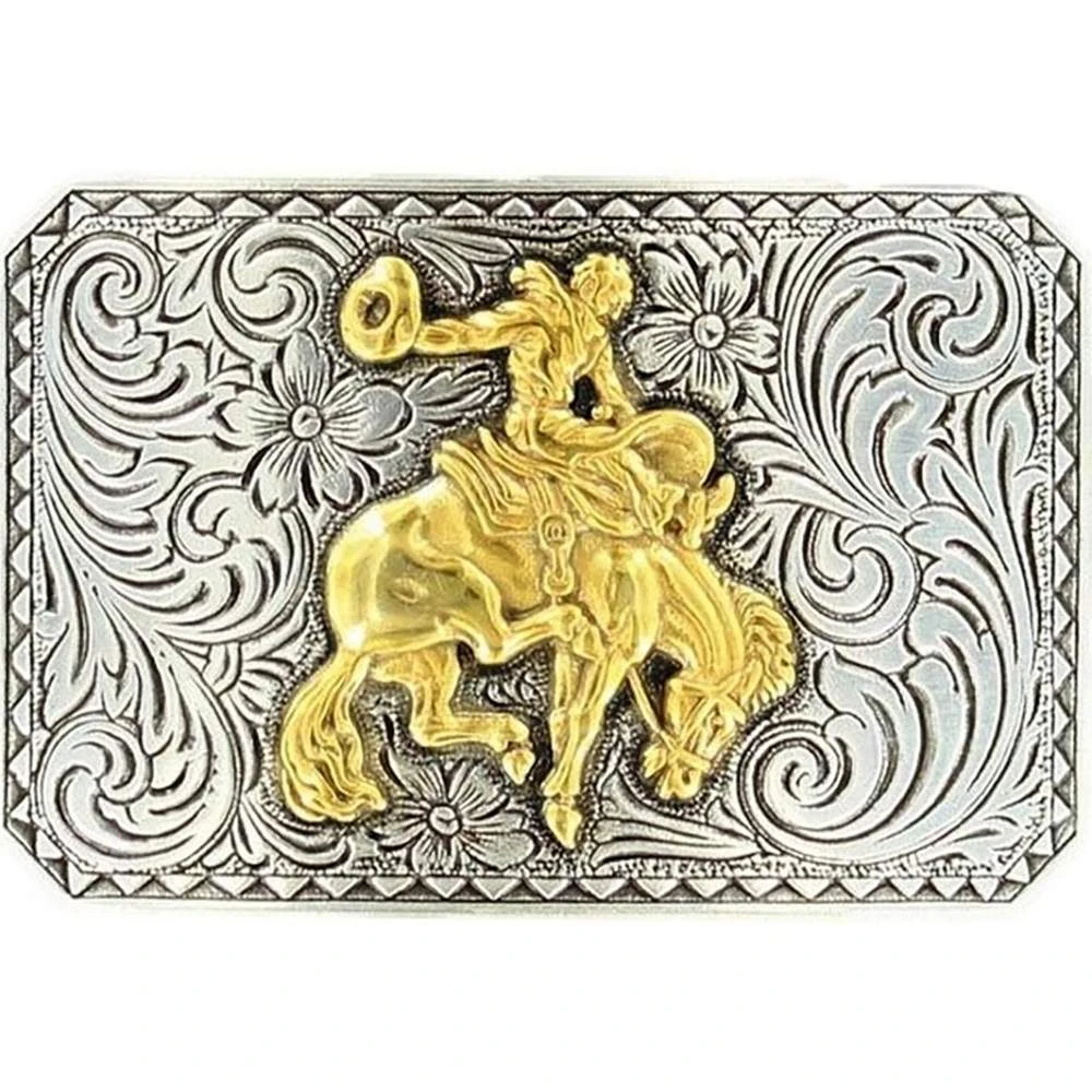 Men's Nocona Bucking Bronc Rectangle Buckle 3 Men's Nocona Bucking Bronc Rectangle Buckle