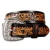 Gem Dandy Accessories Women's Brown Flower Tooled Belt -Deals Cowgirl Kit Store 141928 default l
