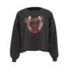 Wrangler Women's George Strait Charcoal With Colorful Logo Graphic Cropped Long Sleeve Top -Deals Cowgirl Kit Store 154919 default l