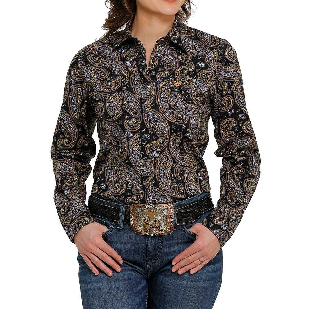 Cinch Women's Paisley Snap Western Shirt 3 Cinch Women's Paisley Snap Western Shirt