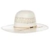American Hats AHC 6800 Fancy Vent Solid Ivory With Tan Line 4 1/4in. Brim Round Oval Open Crown Cowboy Hat