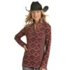 Panhandle Women's Powder River Aztec Quarter Zip Pullover -Deals Cowgirl Kit Store 157800 default l