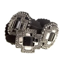 Gem Dandy Accessories Women's Black Cross Concho Belt -Deals Cowgirl Kit Store 5406790 1