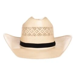 American Hats Fancy Vent Diamond Weave 9 Line Black Band 3 3/4in. Brim Straw Fashion Hat -Deals Cowgirl Kit Store 8300S9LBLK375 2