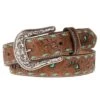 Ladies 1.5in. Belt With Turquoise Underlay And Buckstitch -Deals Cowgirl Kit Store 96860 default l