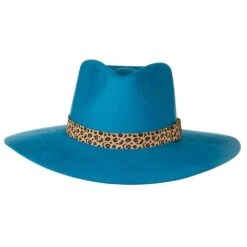 Women's M+F Turquoise With Leopard Band Fashion Hat -Deals Cowgirl Kit Store 98T7891433 1