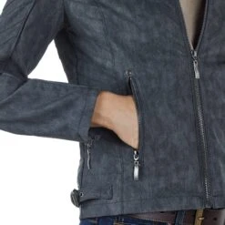 Montanaco Women's Faux Leather Grey Jacket -Deals Cowgirl Kit Store BF19278 GRY 04