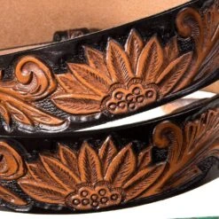 Women's 1.5in. Black Delheart Daisy Belt -Deals Cowgirl Kit Store C51263 1