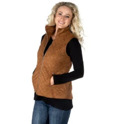 True Blue Womens Curium Suede Quilted Vest -Deals Cowgirl Kit Store HM03COG 3