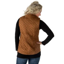True Blue Womens Curium Suede Quilted Vest -Deals Cowgirl Kit Store HM03COG 4